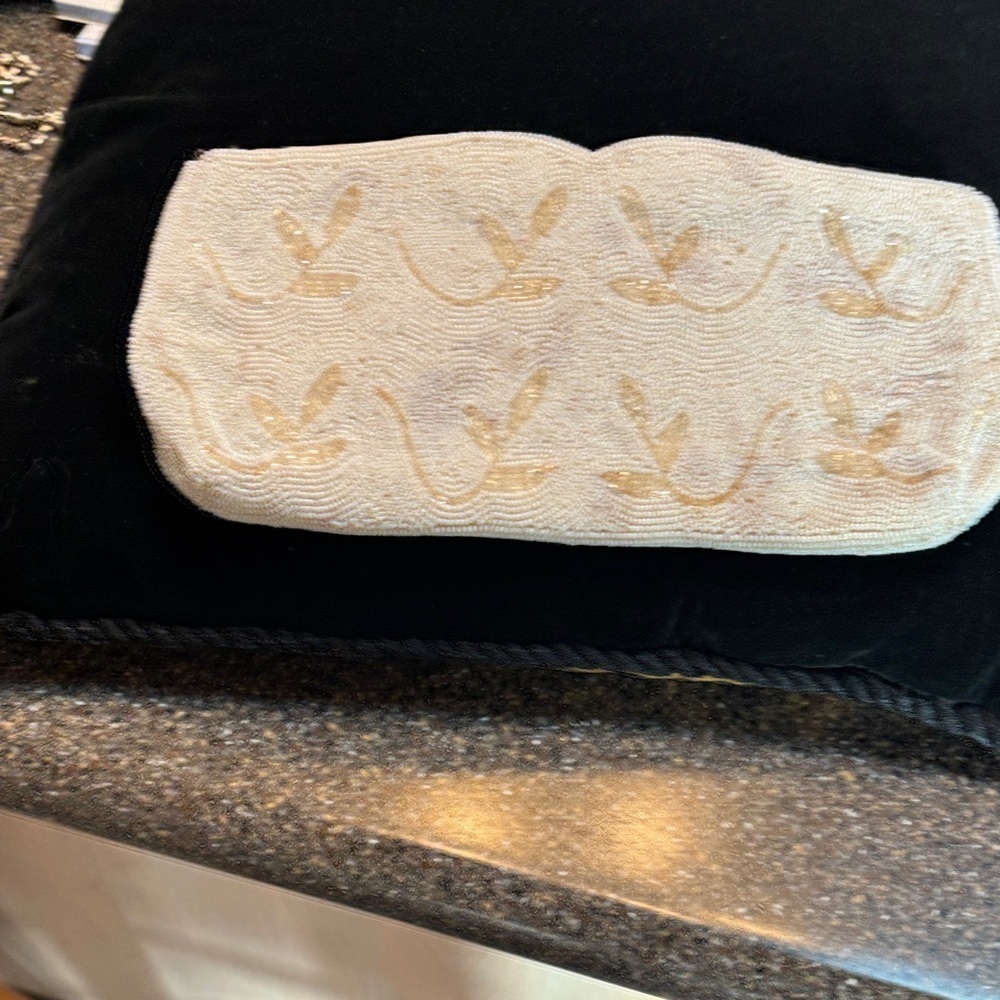 Elegant Cream and Gold Clutch